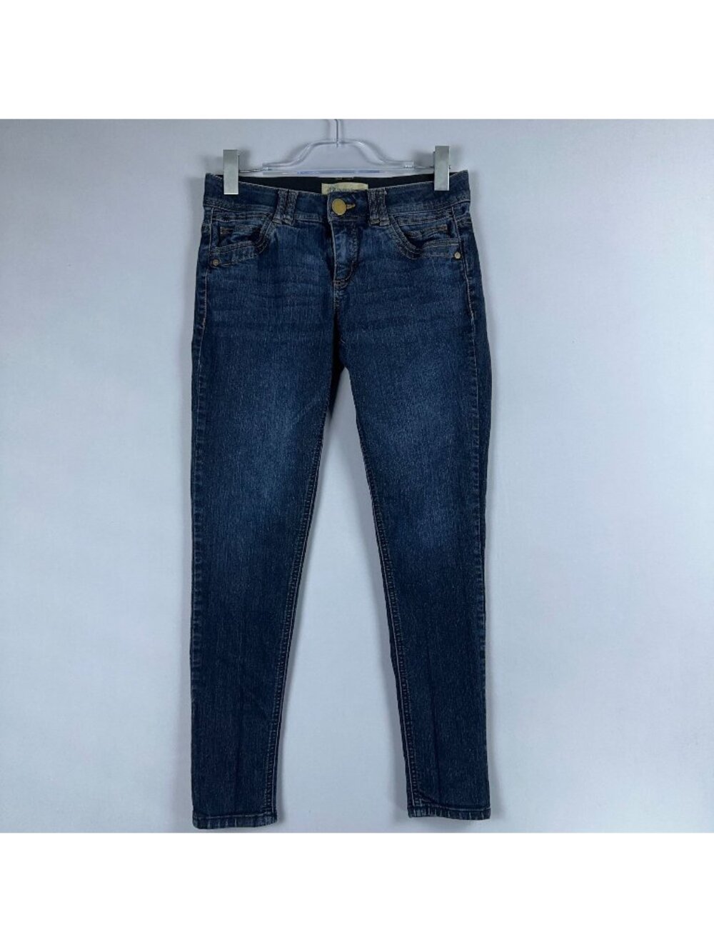 Democracy Ab Technology Jeans Size 4 Low Rise Skinny Blue Dark Wash Stretch